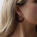 گوشواره‌ رافیا زرشکی