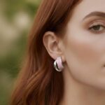 گوشواره میناکاری حلقه ای پاستیلی