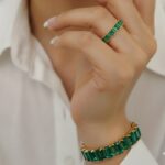 ست انگشتر و دستبند زمرد باگت