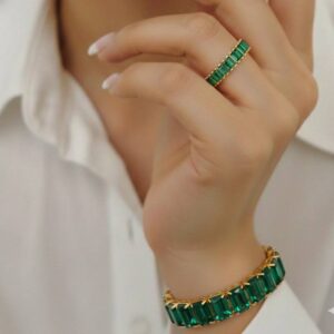 ست انگشتر و دستبند زمرد باگت