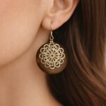 گوشواره زنانه طرح گل رزین