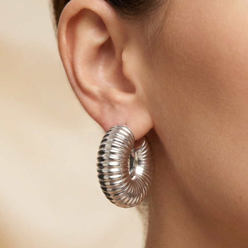 گوشواره زنانه حلقه ای مینیمال کد 125