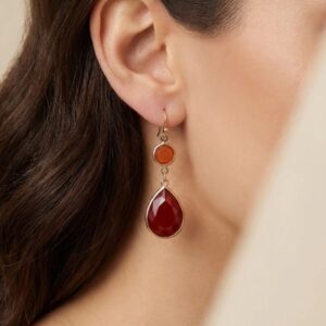 گوشواره زنانه طرح عقیق