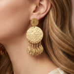 گوشواره آویز زنانه طرح چکشی