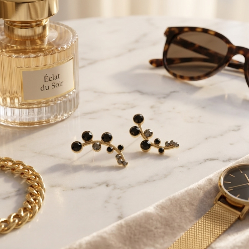 گوشواره میخی زنانه گندمی طلایی