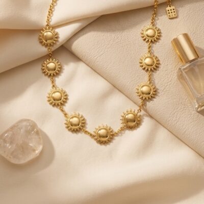 گردنبند زنانه مدل خورشید