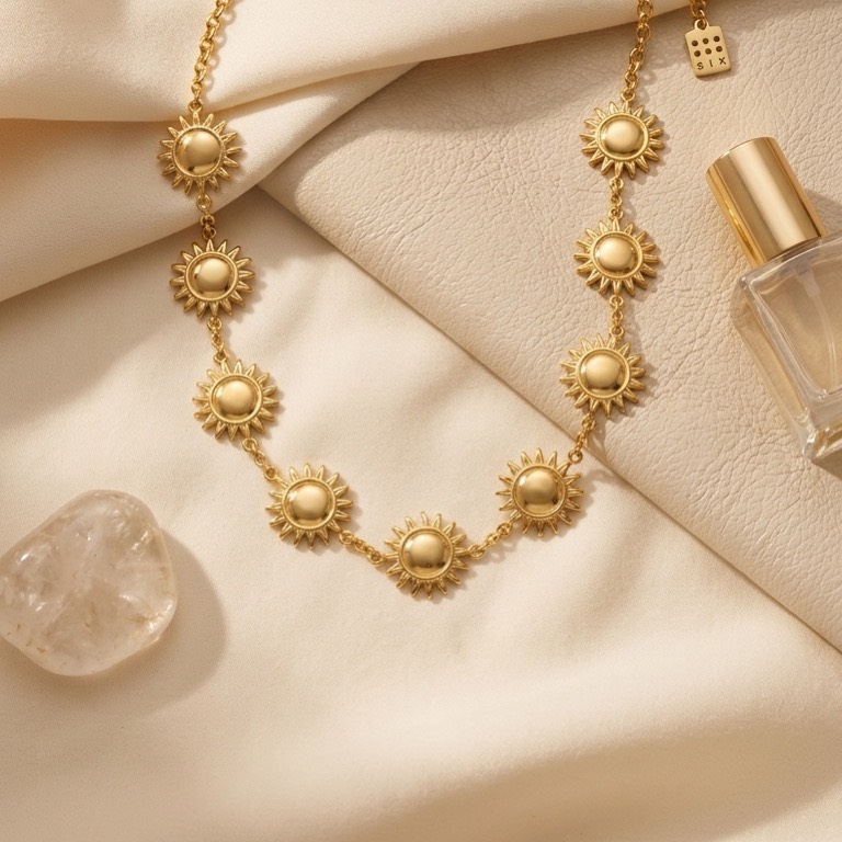 گردنبند زنانه مدل خورشید