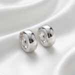 گوشواره حلقه ای زنانه نقره ای سایز کوچک کد 7