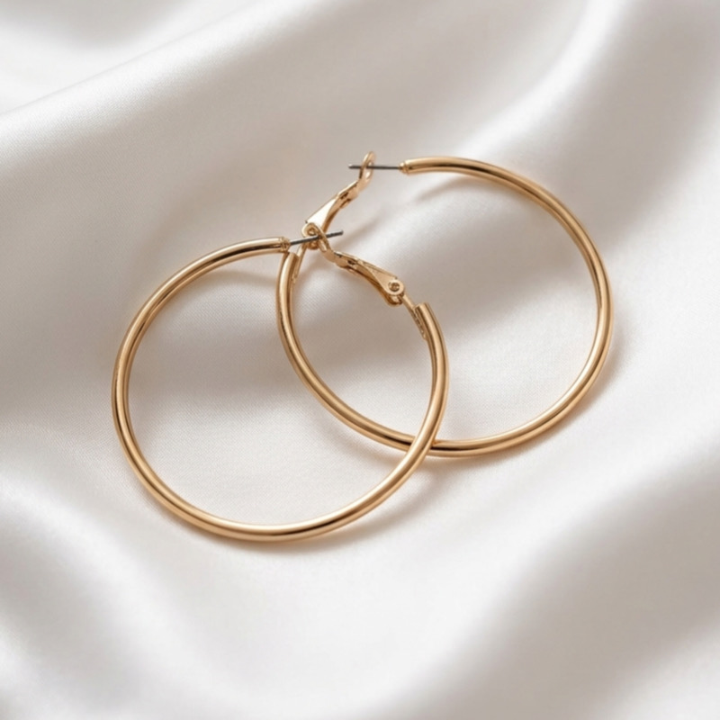 گوشواره حلقه ای زنانه طلایی