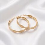 گوشواره حلقه ای زنانه طرح برگ