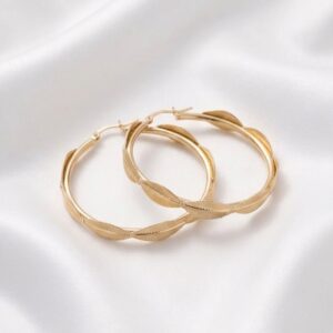 گوشواره حلقه ای زنانه طرح برگ