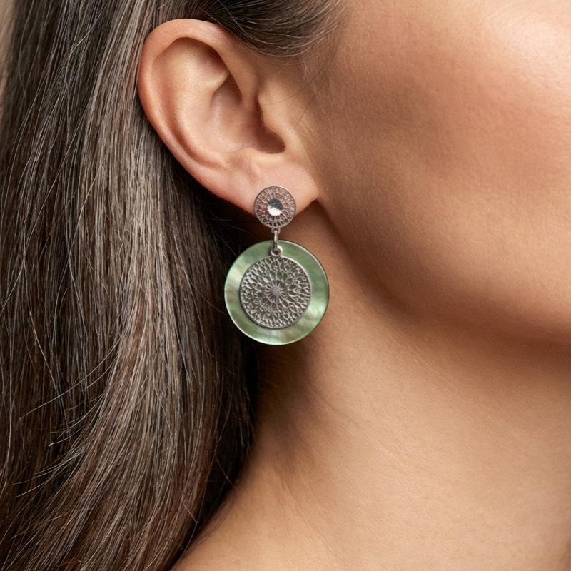 گوشواره زنانه خورشیدی رزین