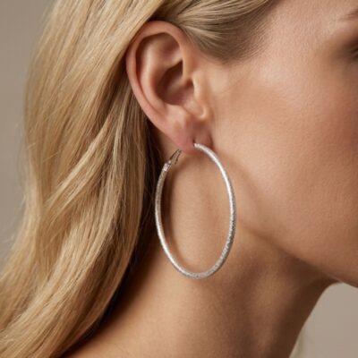 گوشواره حلقه ای زنانه شاین دار