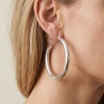 گوشواره حلقه ای زنانه نقره ای