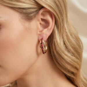 گوشواره حلقه ای زنانه نگین دار