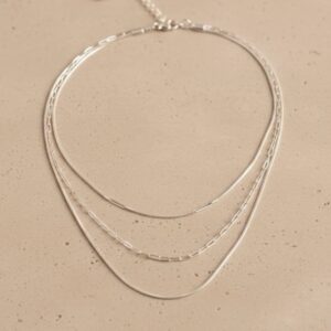 گردنبند زنانه مدل سه لاین ظریف