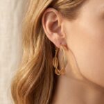 گوشواره حلقه ای زنانه طرح برگ