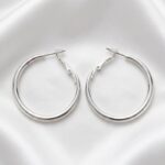 گوشواره حلقه ای زنانه نقره ای