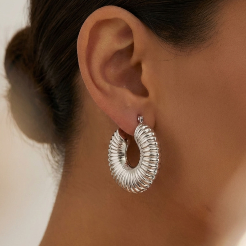 گوشواره زنانه حلقه ای مینیمال کد 125