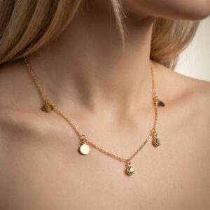 گردنبند زنانه پولکی نگین دار