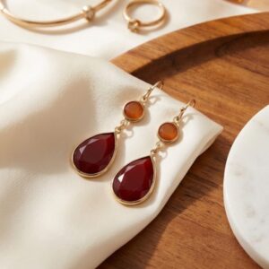 گوشواره زنانه طرح عقیق