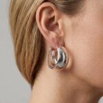 گوشواره حلقه ای زنانه نقره ای