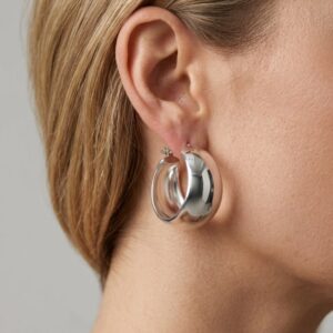 گوشواره حلقه ای زنانه نقره ای