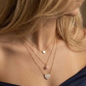 گردنبند زنانه مدل سه لاین قلب