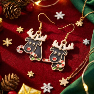 گوشواره کریسمسی طرح گوزن کد 2