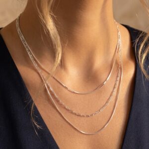 گردنبند زنانه مدل سه لاین ظریف