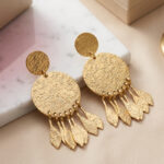 گوشواره آویز زنانه طرح چکشی