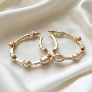 گوشواره حلقه ای زنانه مرواریدی