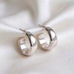 گوشواره حلقه ای زنانه نقره ای سایز کوچک کد 10