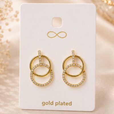 گوشواره زنانه روکش طلا طرح زارا